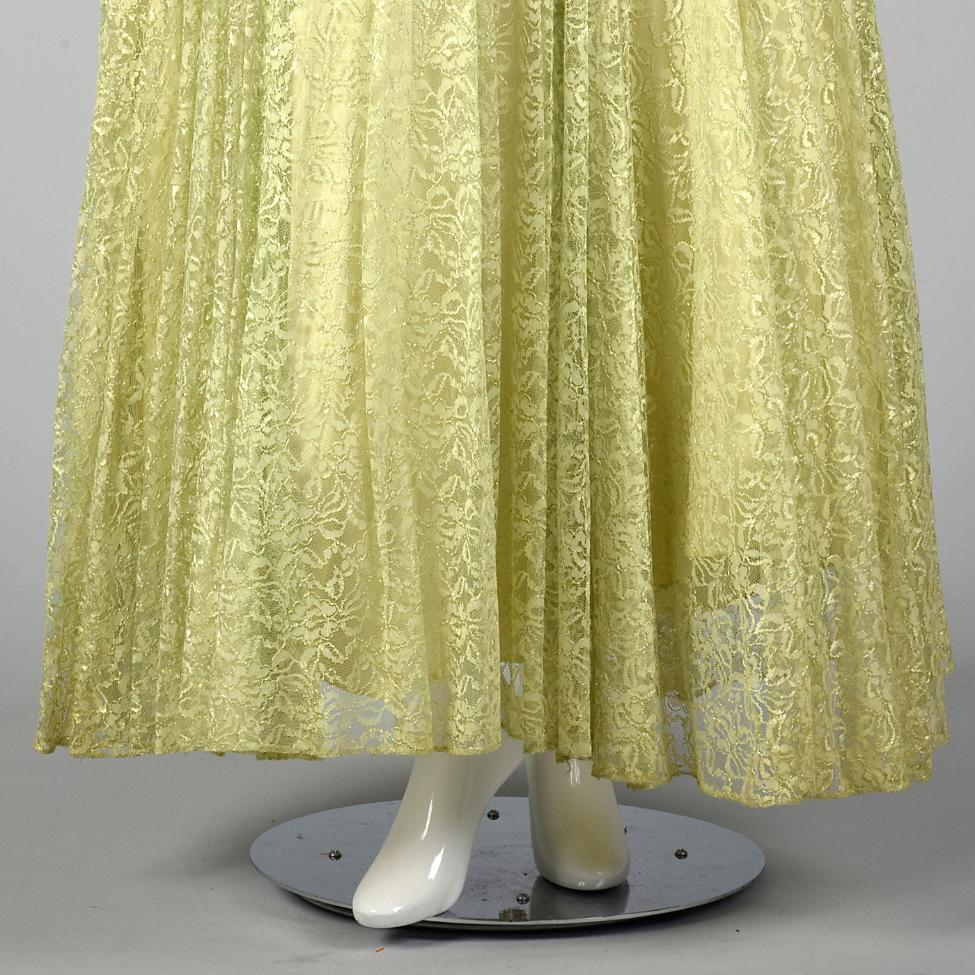 1950s Green Lace Evening Dress
