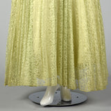 1950s Green Lace Evening Dress