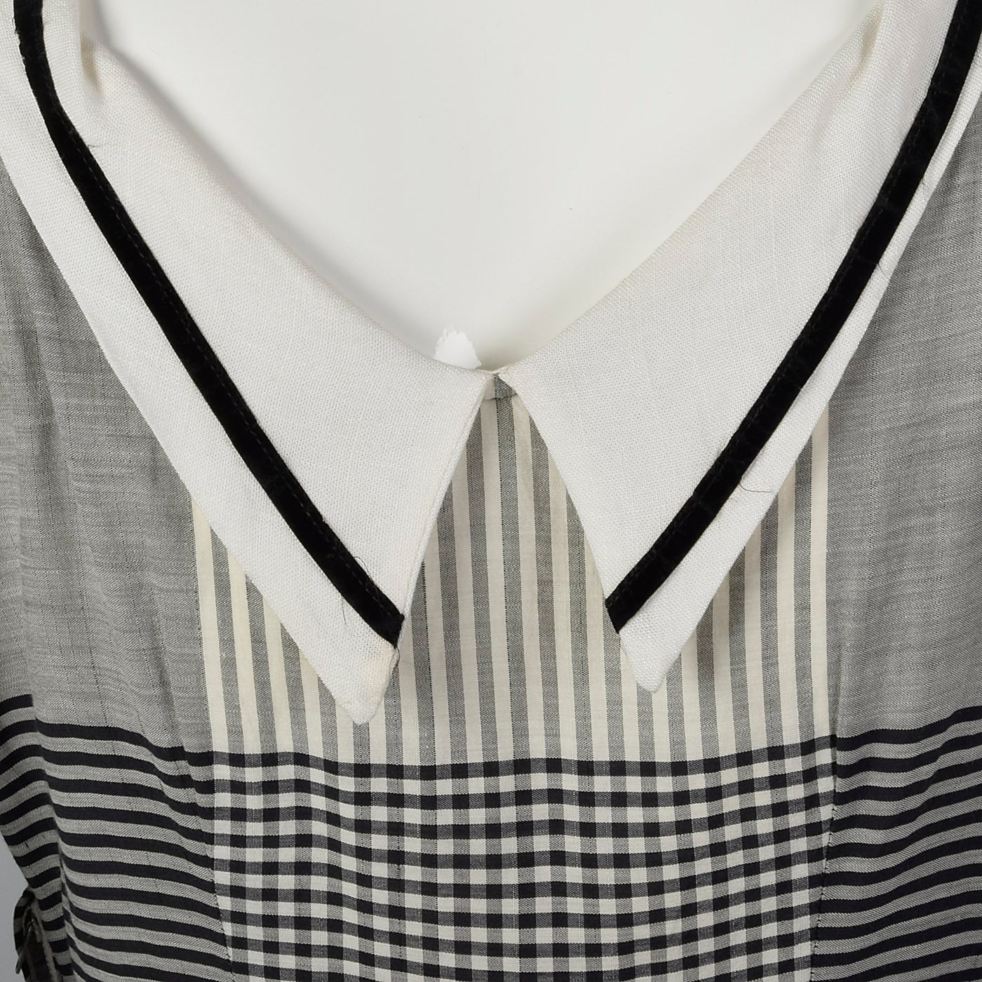 1950s Black and White Plaid Dress