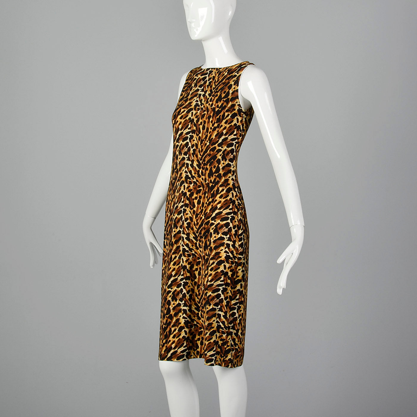 2000s Norma Kamali Leopard Print Sheath Dress