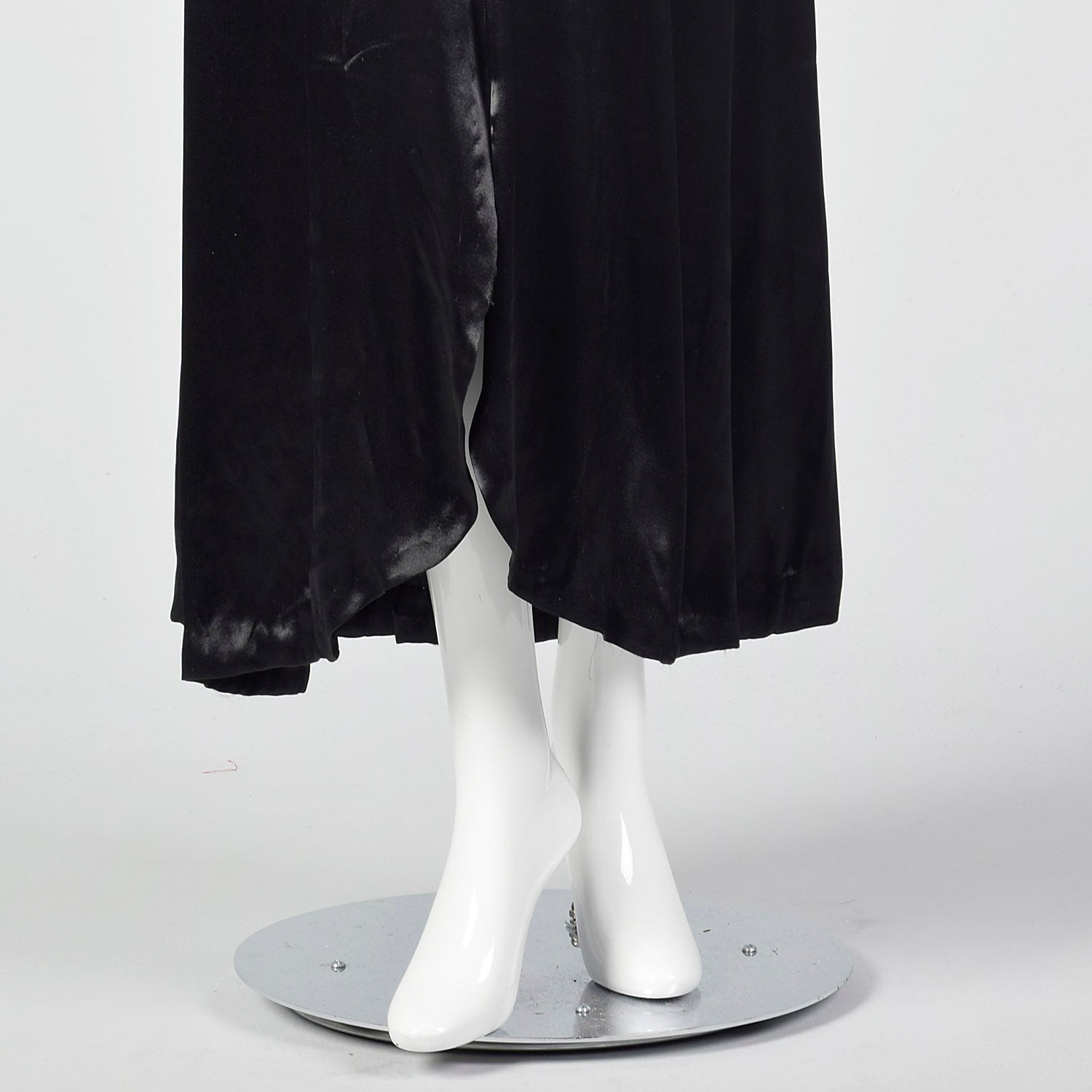 1930s Halter Dress in Black Liquid Satin