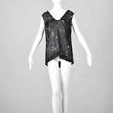 2010s Marni Green Silk and Wool Floral Top