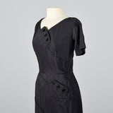 1950s Anna Miller by Bill Blass Black Pencil Dress