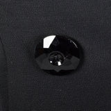 1940s Black Rayon Skirt Suit with Faille Trim