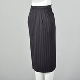 XXS Gucci 1970s Grey Pinstriped Pencil Skirt