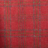 Medium 1960s Coat Red Tweed Wool Plaid Winter Jacket Velvet Collar