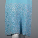 1960s Baby Blue Two Piece Set with Lace Trim