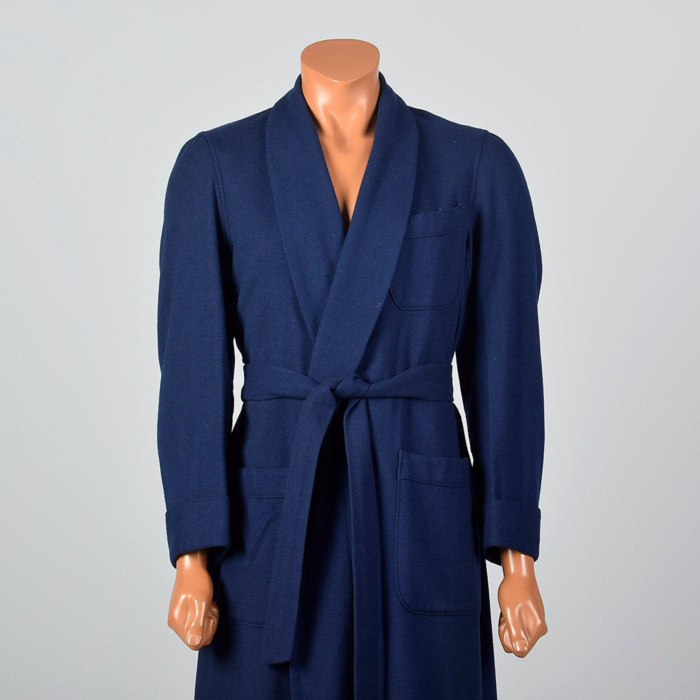1950s Mens Pendleton Blue Wool Robe