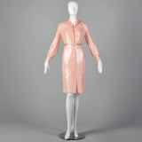 Small Bill Blass 1970s Pink Sequin Dress