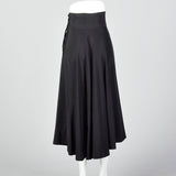 1950s Black Pleated Waistband Skirt