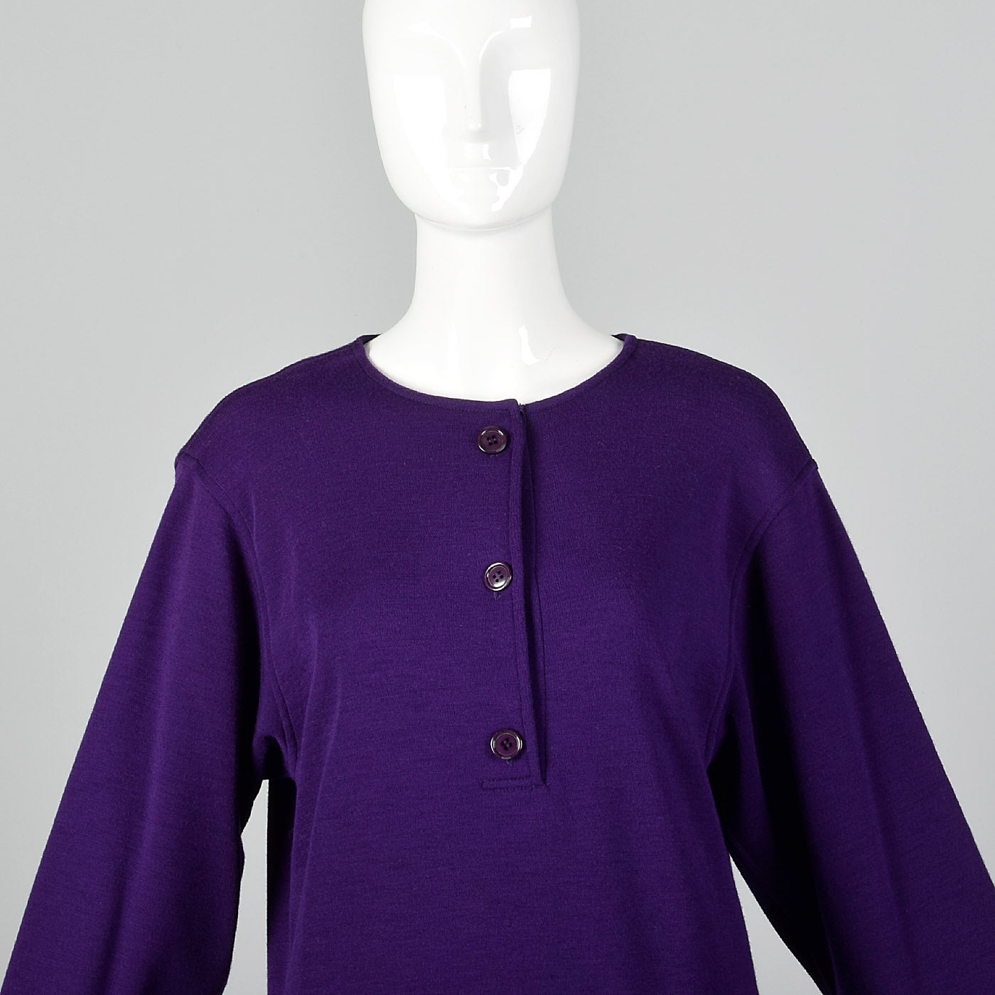 1970s Oscar de la Renta Purple Knit Two Piece Set