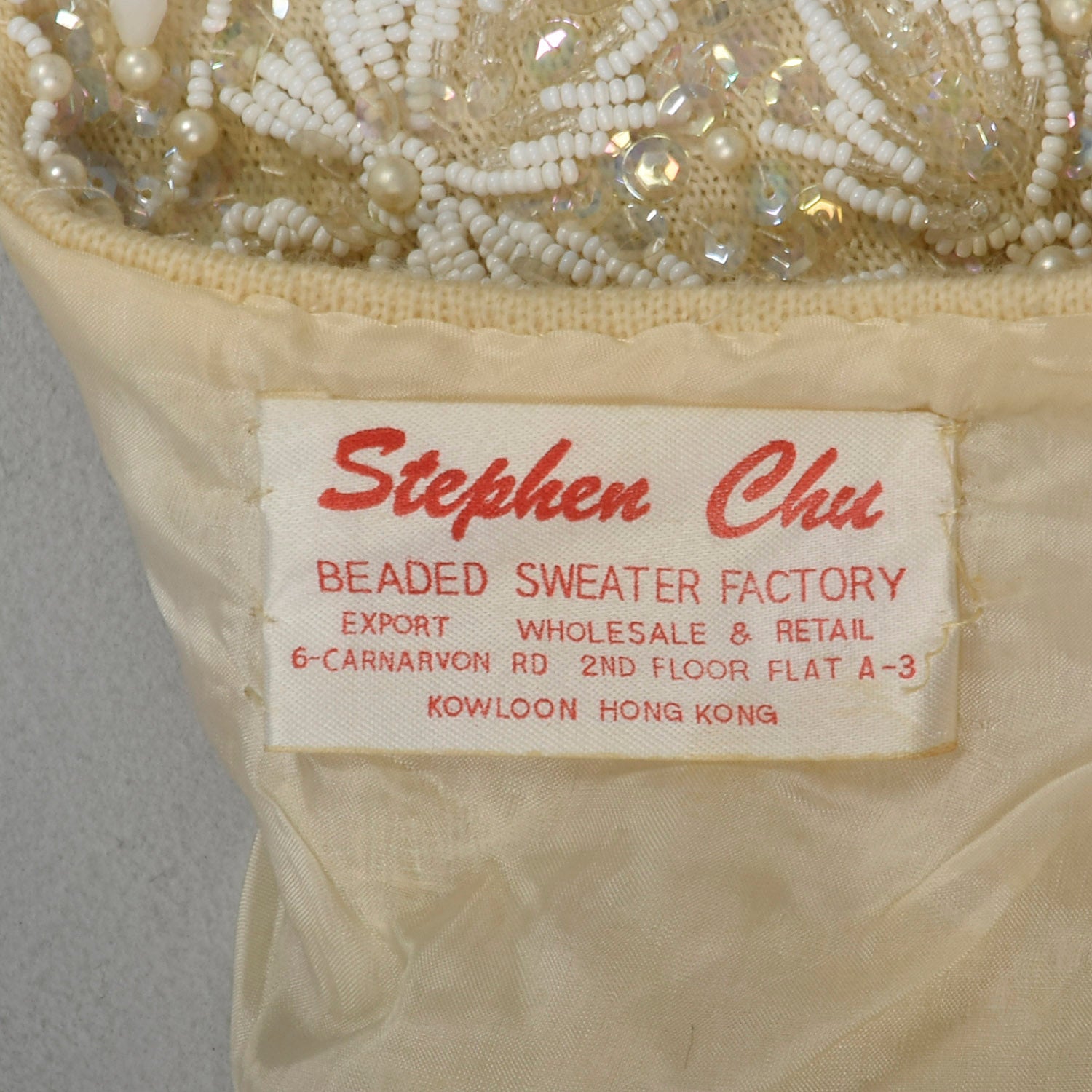 Small 1960s Ivory Beaded Sequined Vest