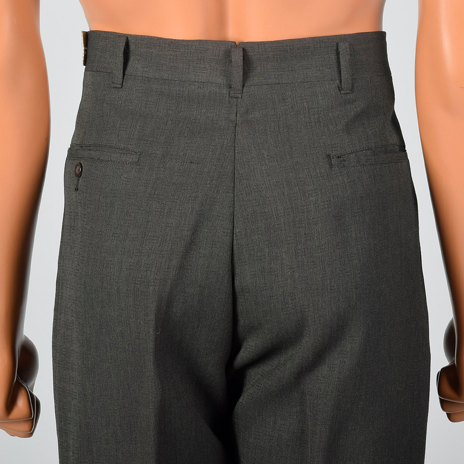 Medium 32x37 1950s Gray Flat Front Pants