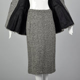 1950s Wool Tweed Skirt Suit with Sculptable Portrait Collar