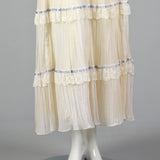 1970s Bohemian Dress with Laced Corset Bodice