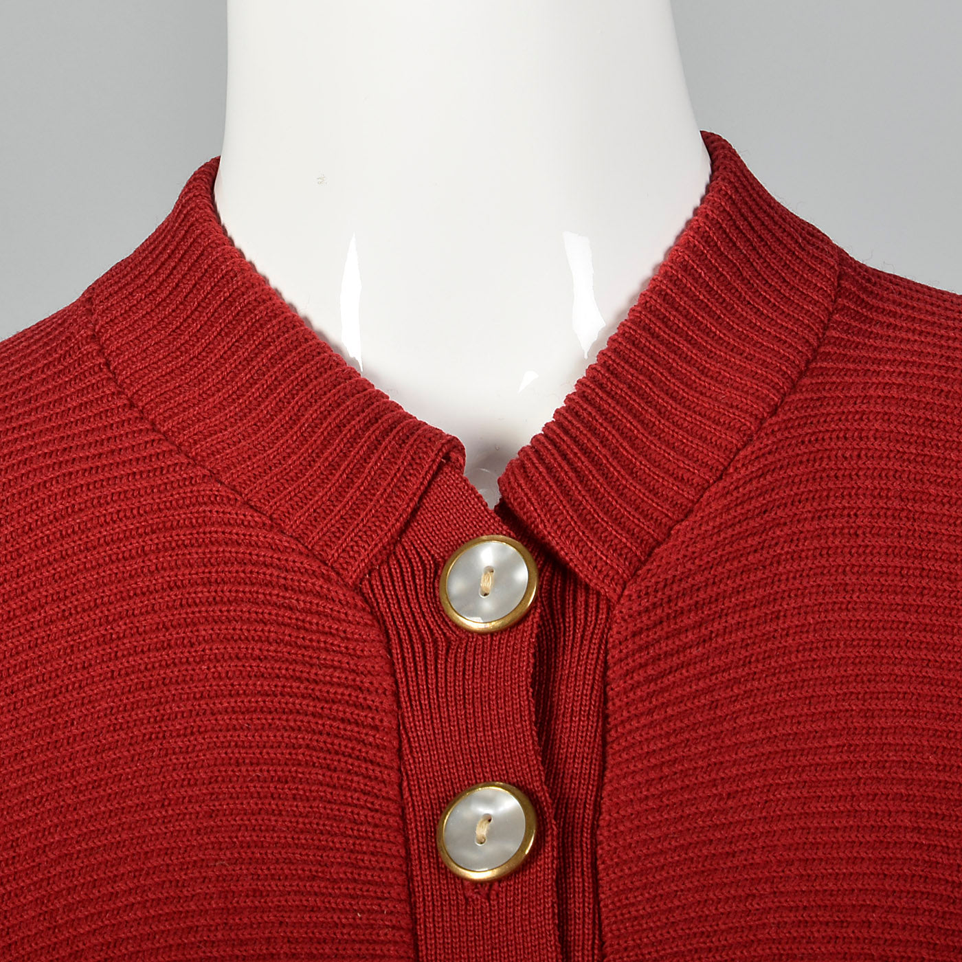 1950s Dark Red Cardigan with Dolman Sleeves