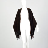 Late 1930s-Early 1940s Brown Velvet Beaded Wrap