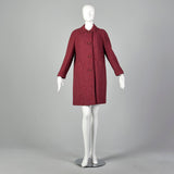 Medium 1960s Red and Blue Scottish Wool Tweed Coat