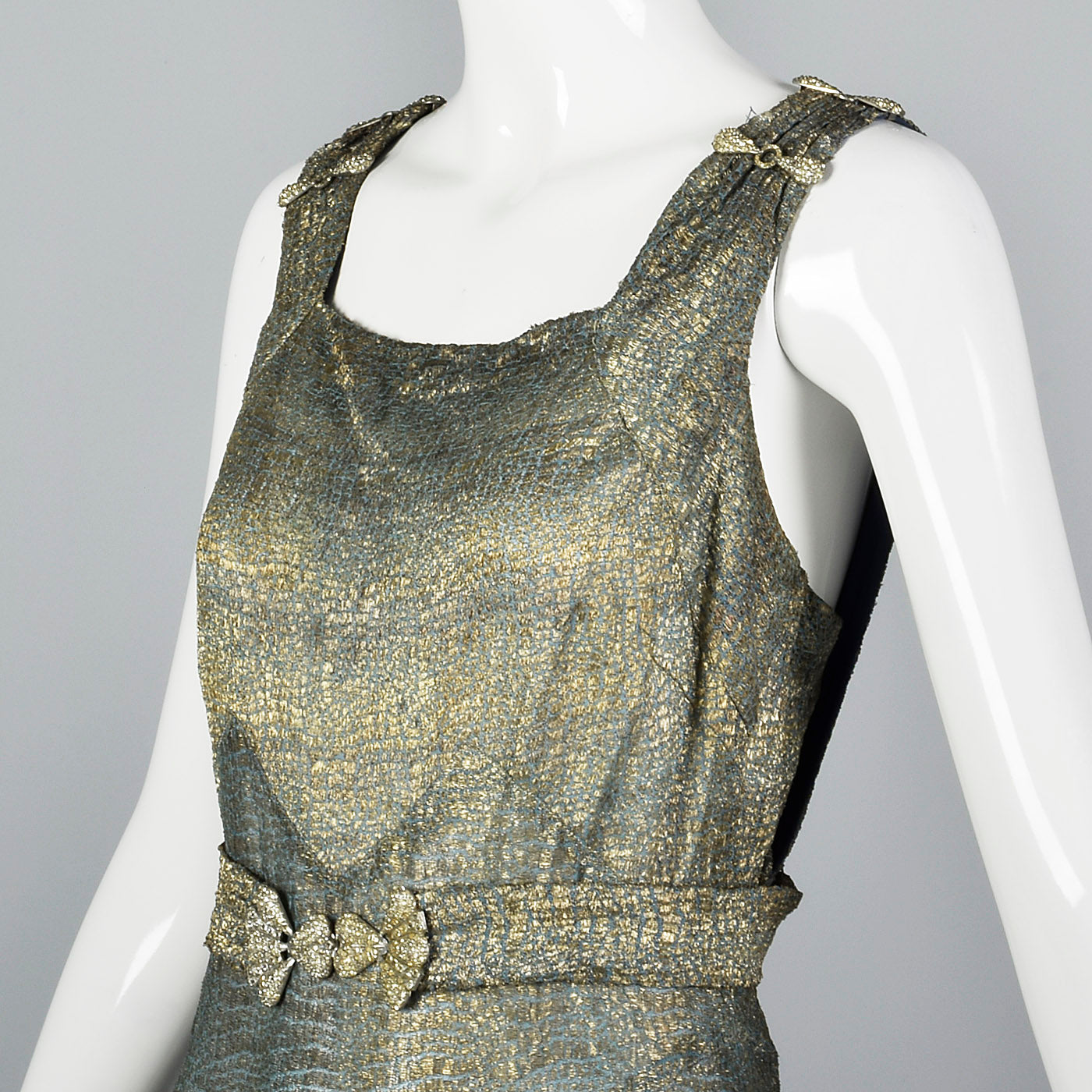 1930s Lamé Evening Dress, Formal Art Deco Gown