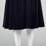 XS Anne Klein Navy Velvet Full Circle Skirt