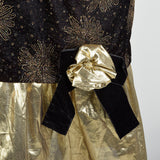 2XL-3XL 1980s Kelli Kaye Black Velvet Long Sleeve Glitter Prom Dress