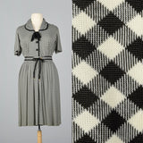 1950s Black and White Gingham Dress