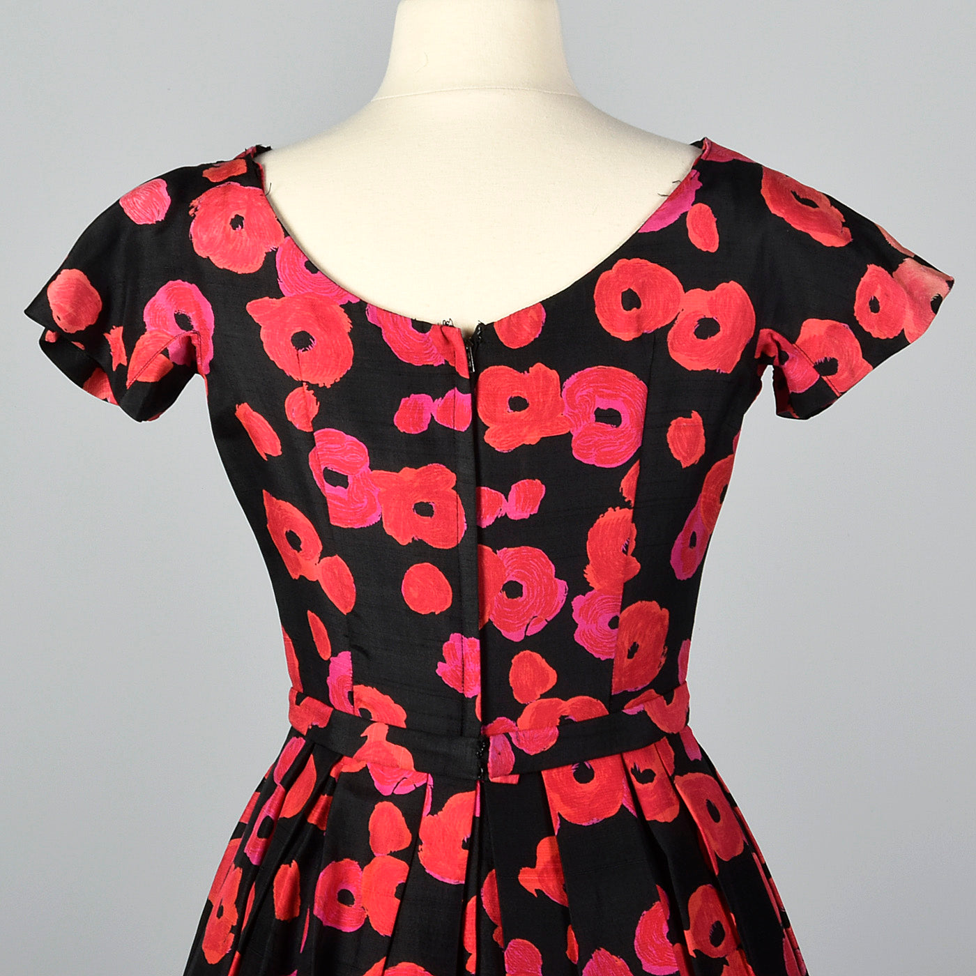 1950s Suzy Perette Silk Floral Dress