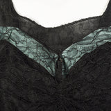 XL 1930s Dress Black Vintage Lace Maxi Sleeveless