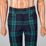 1970s Mens Deadstock Plaid Bell Bottom Pants