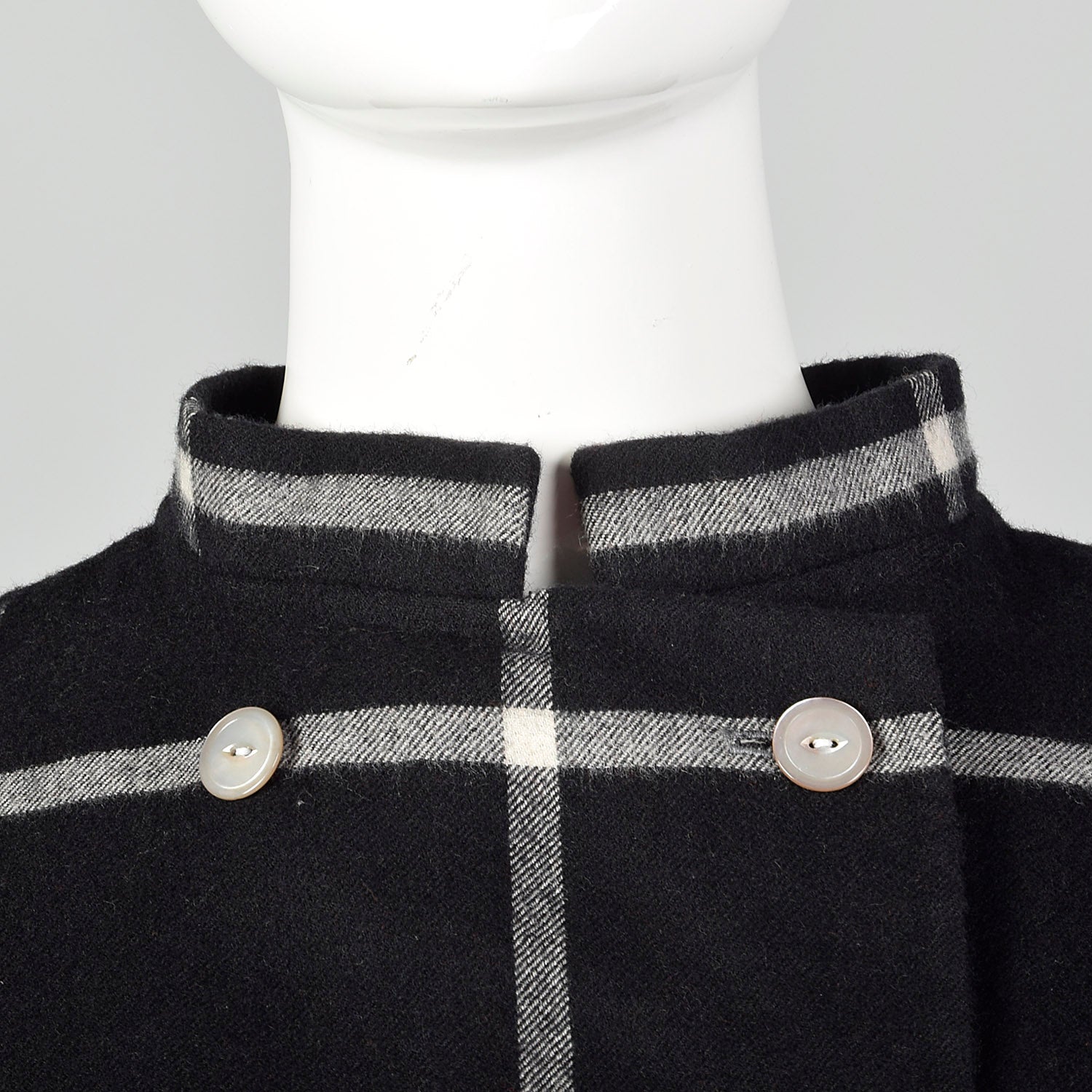 Medium Geoffrey Beene Black Check Swing Jacket