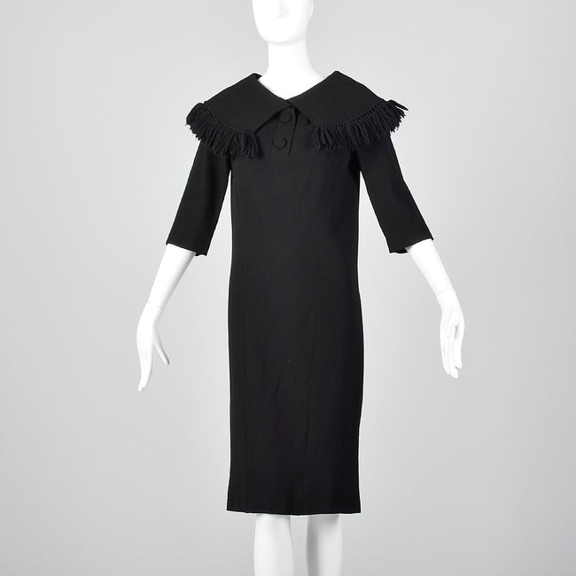 XXS 1960s Black Sack Dress