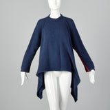 Mediym Gianfranco Ferre 1980s Blue Angora Sweater