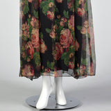 1960s Floral Evening Gown with Floral Applique Bust