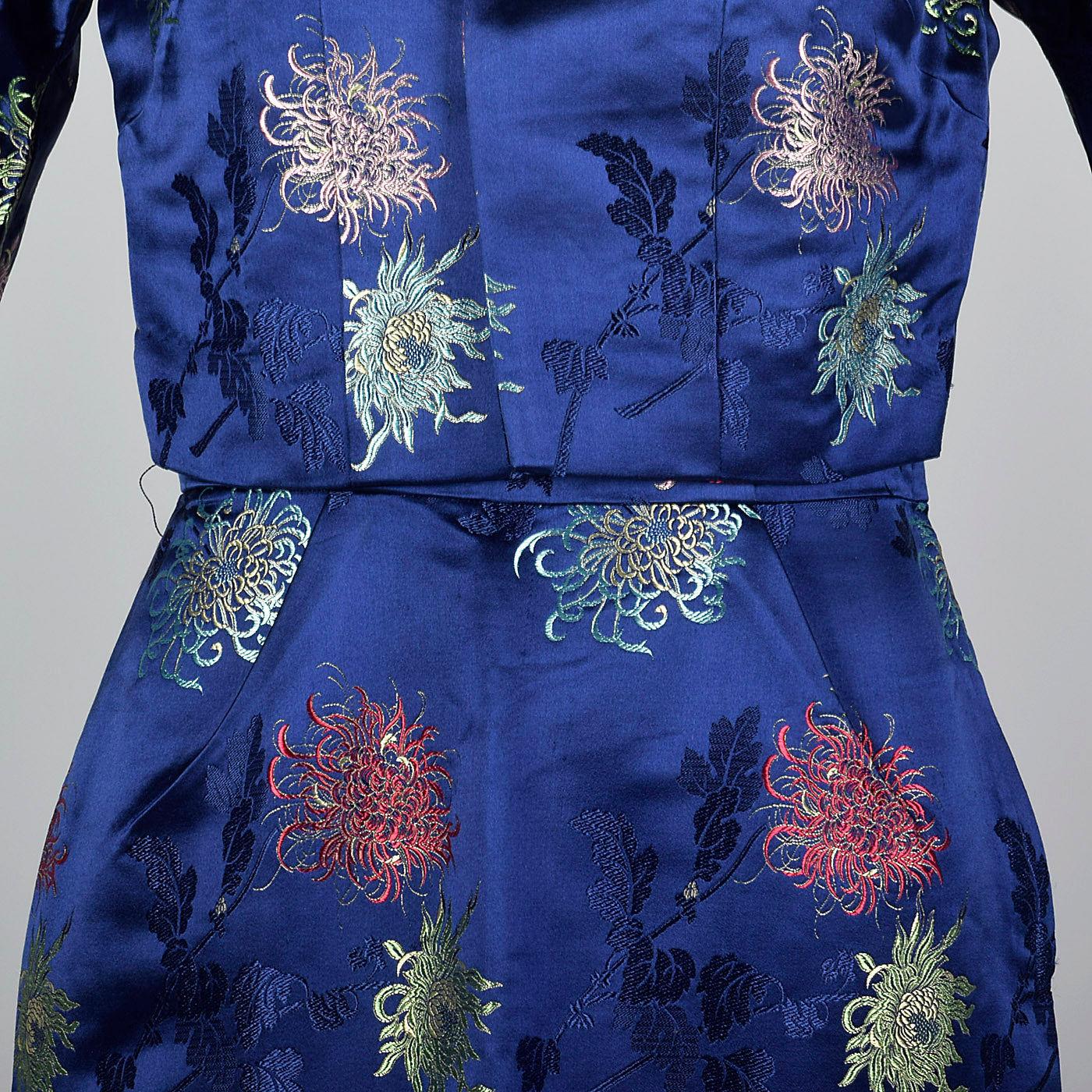 1960s Blue Brocade Dress with Matching Jacket