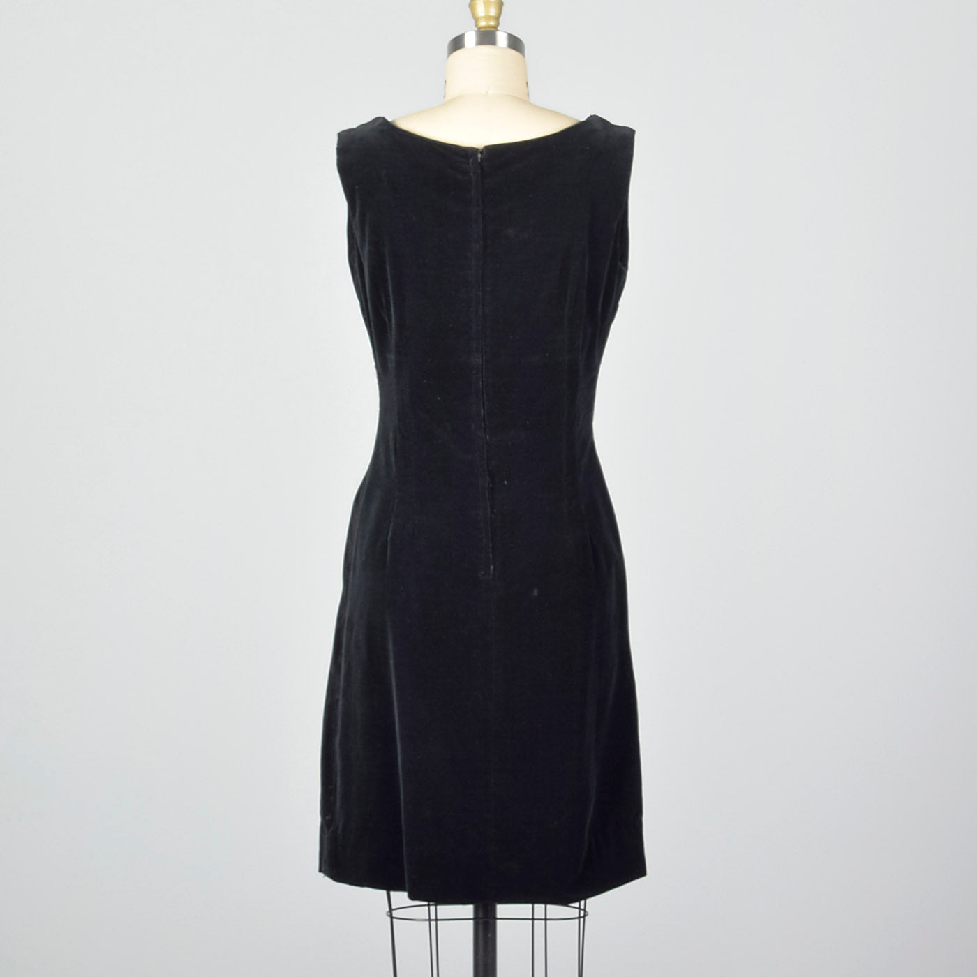 1950s Black Velvet Jumper Dress