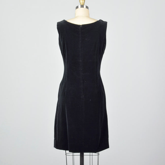 1950s Black Velvet Jumper Dress