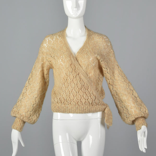 1970s Sheer Mohair Wrap Sweater