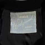 XXS 1960s Double-Breasted Black Wool Coat