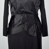 1940s Black Cocktail Dress with Satin Bodice