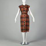 Small 1950s Red and Green Plaid Day Dress
