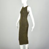 Wolford Metallic Gold Dress Keyhole Back Sexy Stretch Bodycon
