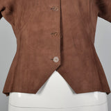 Small Jean Muir 1980s Brown Suede Jacket