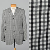 1950s Black and White Gingham Seersucker Jacket