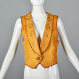 XS North Beach Leather 1990s Leather Vest
