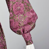 1970s Eddy George Metallic Pink Maxi Dress