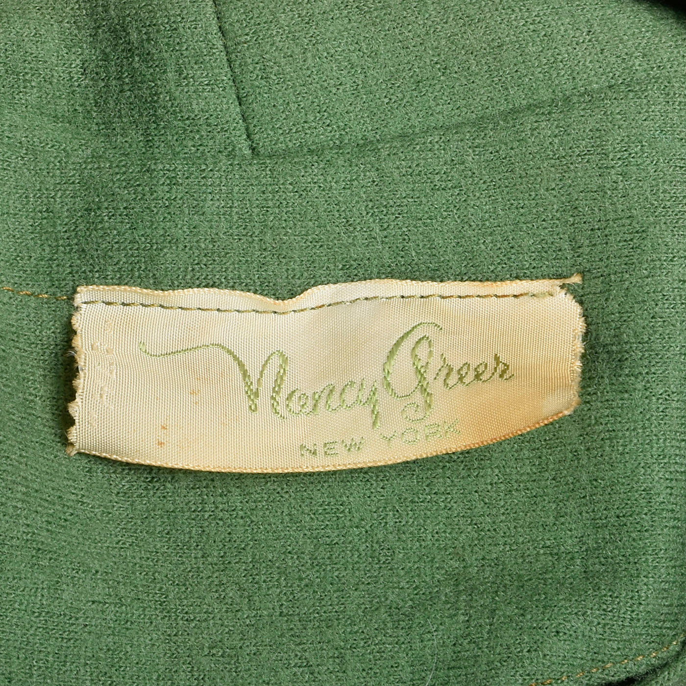 1960s Green Wool Pencil Dress with Button Front