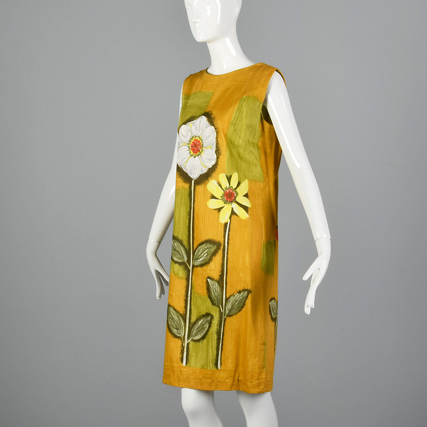 1960s Deadstock Shift Dress with Novelty Floral Print