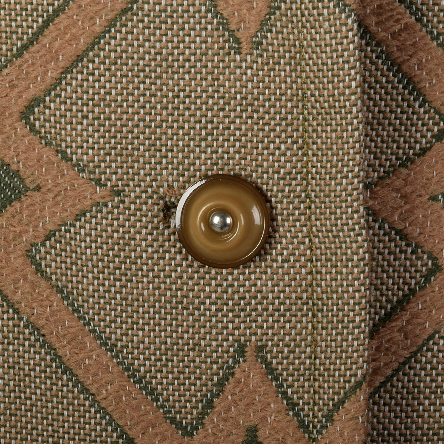 Large 1970s Green Geometric Italian Couture Dress Jacket Set