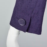 1960s Dark Purple Tweed Skirt and Jacket Set