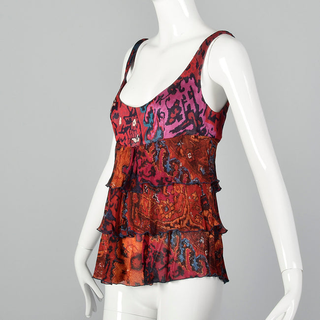 2000s Diane Von Furstenberg Abstract Swing Top